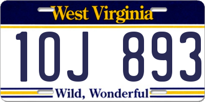 WV license plate 1OJ893