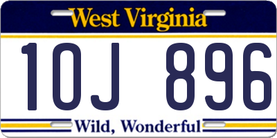WV license plate 1OJ896