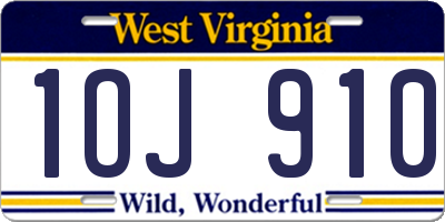 WV license plate 1OJ910