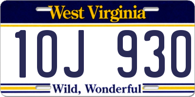 WV license plate 1OJ930