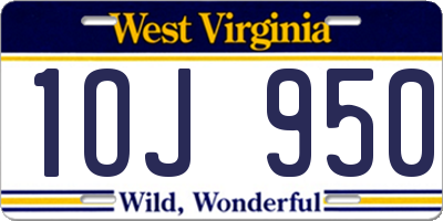 WV license plate 1OJ950