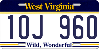WV license plate 1OJ960