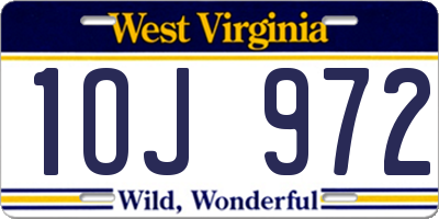 WV license plate 1OJ972