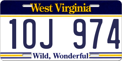WV license plate 1OJ974