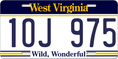 WV license plate 1OJ975
