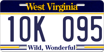 WV license plate 1OK095