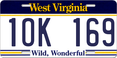 WV license plate 1OK169