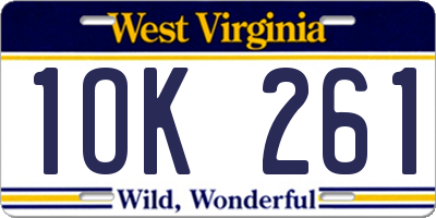 WV license plate 1OK261