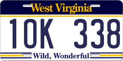 WV license plate 1OK338