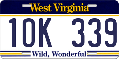 WV license plate 1OK339
