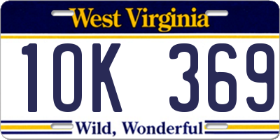 WV license plate 1OK369