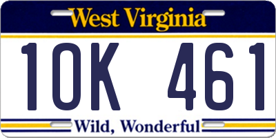 WV license plate 1OK461