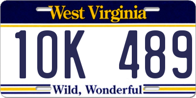 WV license plate 1OK489