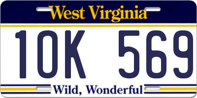 WV license plate 1OK569