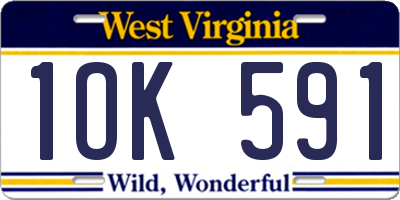 WV license plate 1OK591