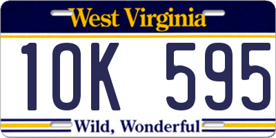 WV license plate 1OK595