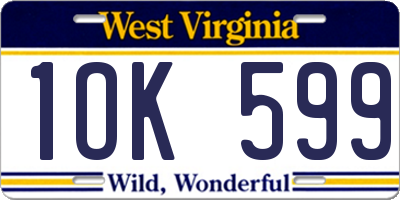 WV license plate 1OK599