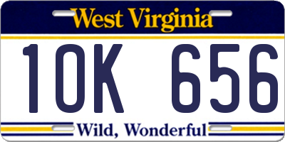 WV license plate 1OK656