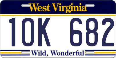 WV license plate 1OK682