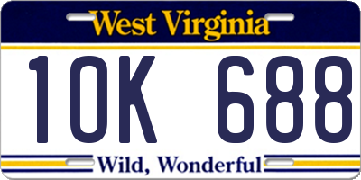 WV license plate 1OK688