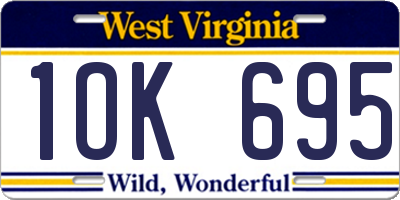 WV license plate 1OK695