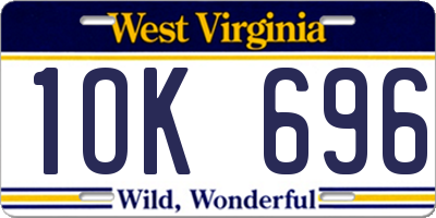 WV license plate 1OK696