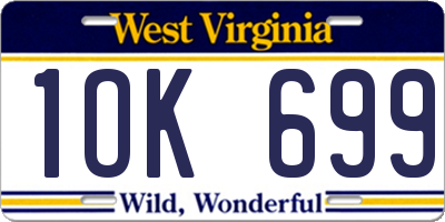 WV license plate 1OK699