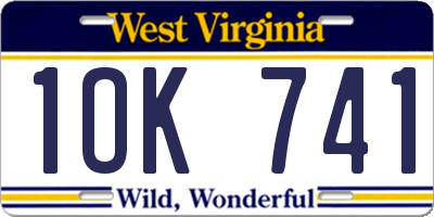 WV license plate 1OK741