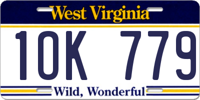 WV license plate 1OK779