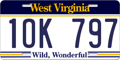 WV license plate 1OK797