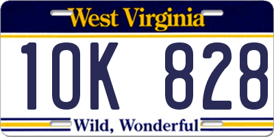 WV license plate 1OK828