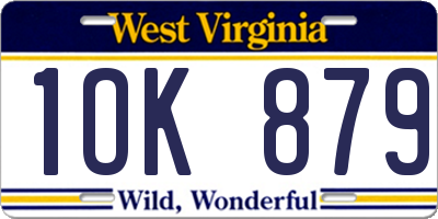 WV license plate 1OK879