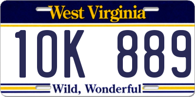 WV license plate 1OK889