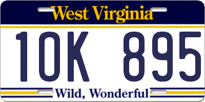 WV license plate 1OK895