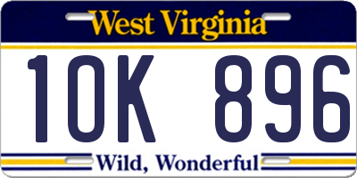 WV license plate 1OK896