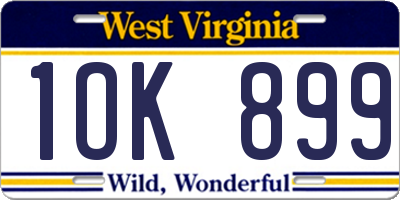WV license plate 1OK899