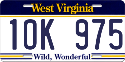 WV license plate 1OK975