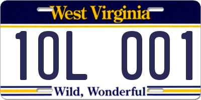 WV license plate 1OL001