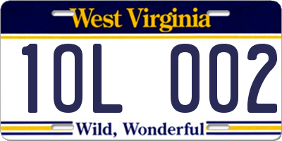 WV license plate 1OL002