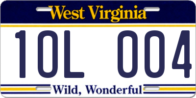WV license plate 1OL004