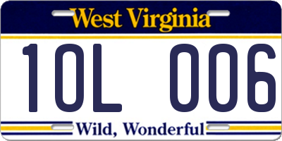 WV license plate 1OL006