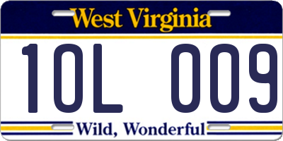 WV license plate 1OL009