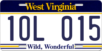 WV license plate 1OL015