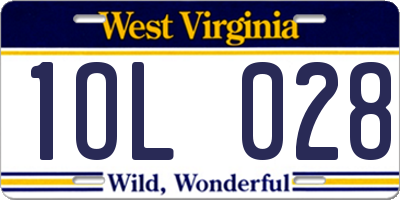 WV license plate 1OL028