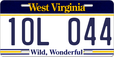 WV license plate 1OL044