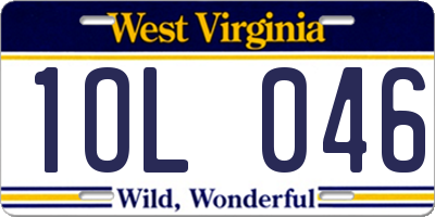 WV license plate 1OL046