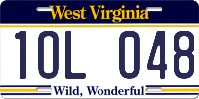 WV license plate 1OL048