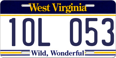 WV license plate 1OL053