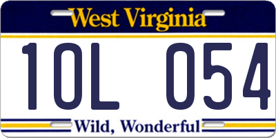 WV license plate 1OL054