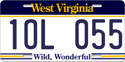 WV license plate 1OL055